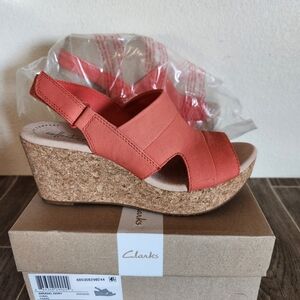 Clarks Women's Annadel Coral Cork Wedge Sandals - Size 9M
